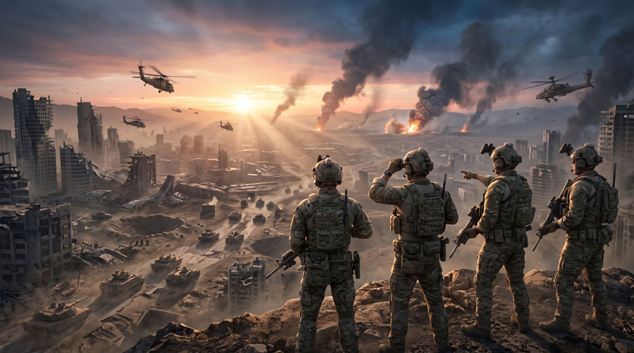 Soldiers preparing for battle in Battlefield REDSEC's realistic large-scale combat environment.