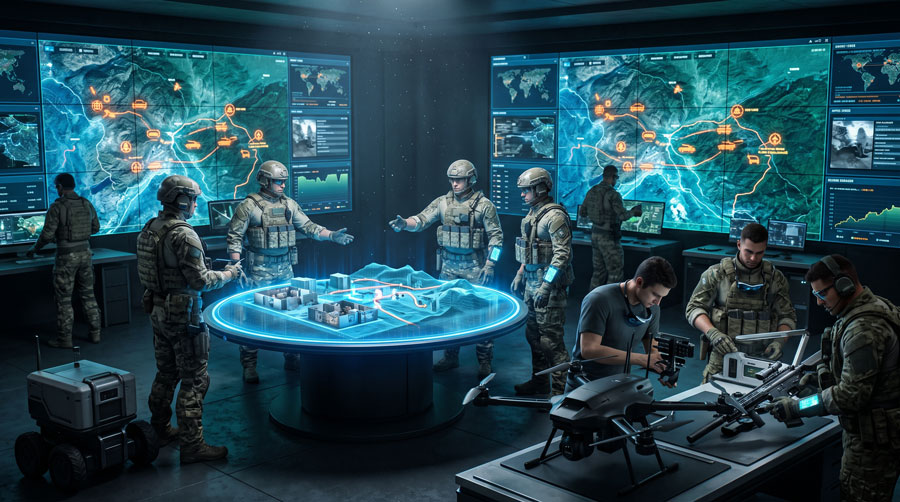 Modern command center featuring tactical planning in Battlefield REDSEC.