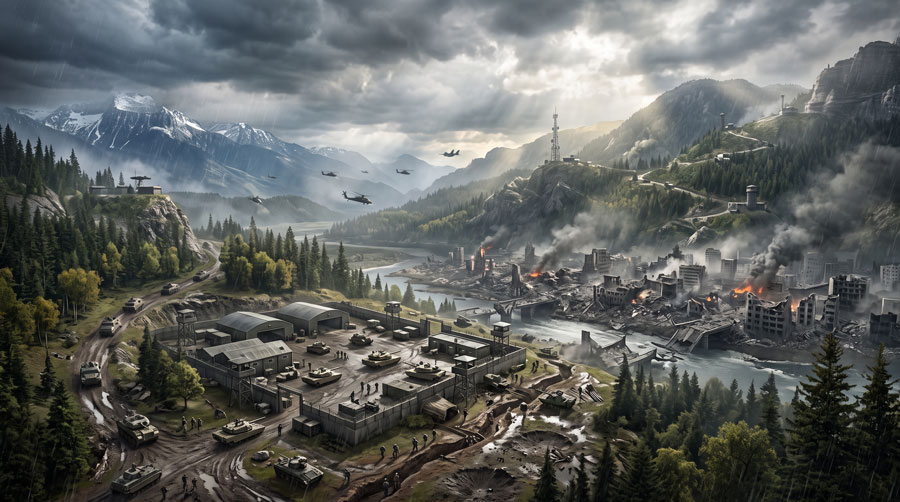Highly detailed Battlefield REDSEC environment with realistic military landscapes.