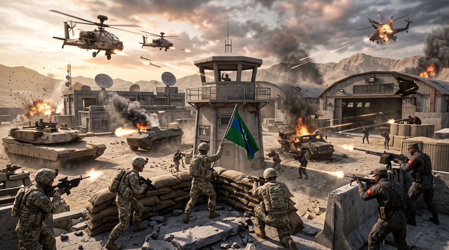 Players capturing strategic objectives in Battlefield REDSEC multiplayer battles.