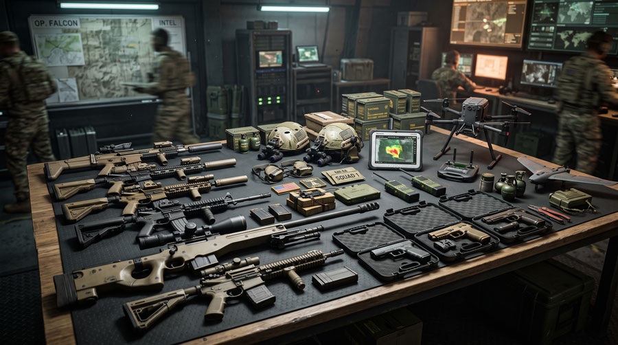 Wide selection of weapons and tactical gear available in Battlefield REDSEC.