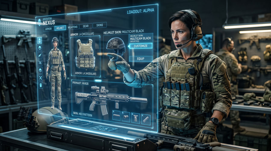 Character and weapon customization options in Battlefield REDSEC.